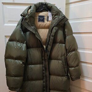 NWT Todd Snyder Men's Italian Long Tech Down Parka, M / Olive Green